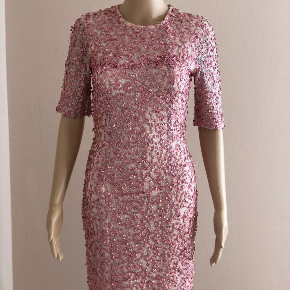 French Connection Pink Sequin Dress Size 0 NWOT